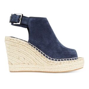 Kenneth Cole Olivia Espadrilles Navy w Buckle Jute Bottom Peep Toe, Size…